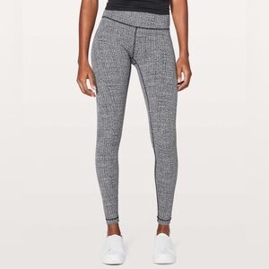 Lululemon Wunder Under Hi-Rise Tight 28" Ritual Jacquard Luon Black White